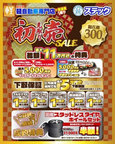 ☆ステック先取り初売りセール☆