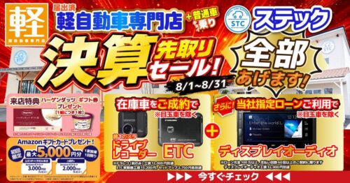 ☆ステック 8月のキャンペーンです☆